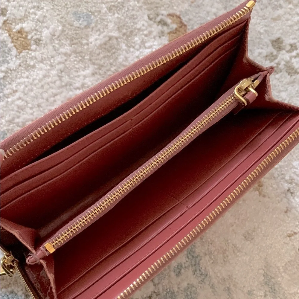 MIU MIU Croc-Embossed Leather Wallet with Gold Accent